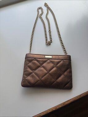 kate spade bronze quilted leather chain crossbody